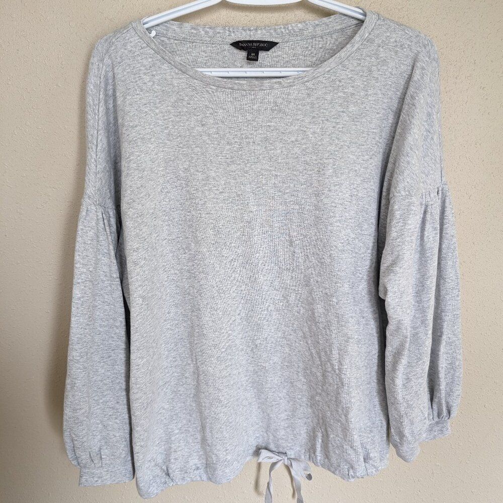 Banana Republic Balloon Sleeve Cinched Hem, Size Medium, Color Gray